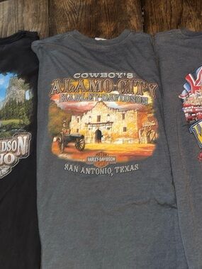 Harley Davidson T-Shirt 2XL Lot Of 3 Warrs London England San Antonio Fresno Tee